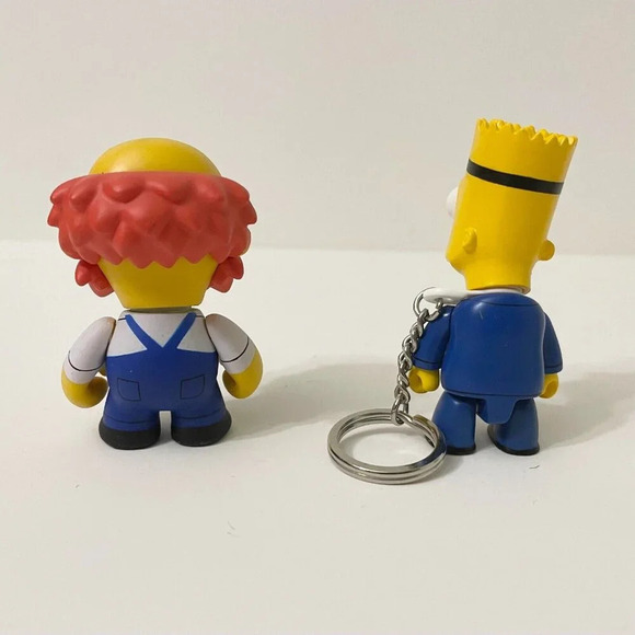 Lot  of 6 The Simpsons Toys Keychains Bart Krusty the Clown Maggie Groundskeeper - Picture 10 of 16